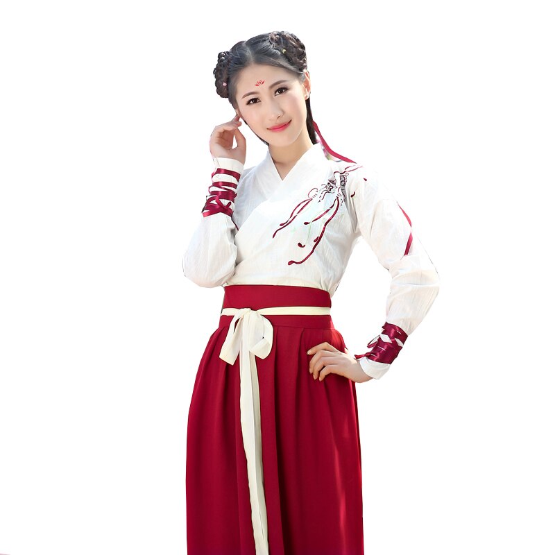 Ancient Chinese Costume Tang Dynasty Hanfu Dress Women Traditional Hanfu Princess Dance Clothing White Red Outfit Dancewear