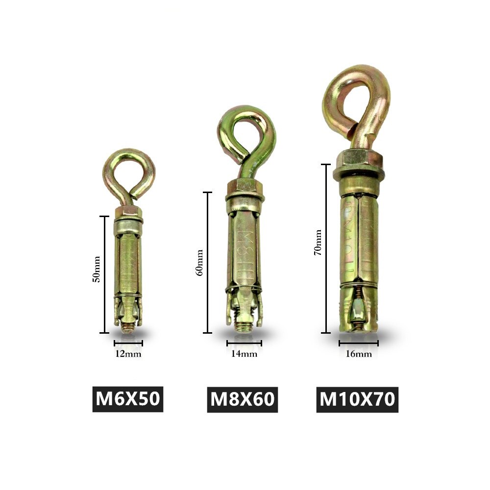 2~20pcs M5-M12 Rawlbolts Heavy duty concrete expansion shield anchor with hex / hook bolt