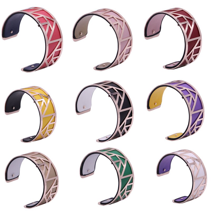 Pulsera de cuero de Argent para mujer, brazalete de Color oro rosa, pulseras intercambiables de Egipto