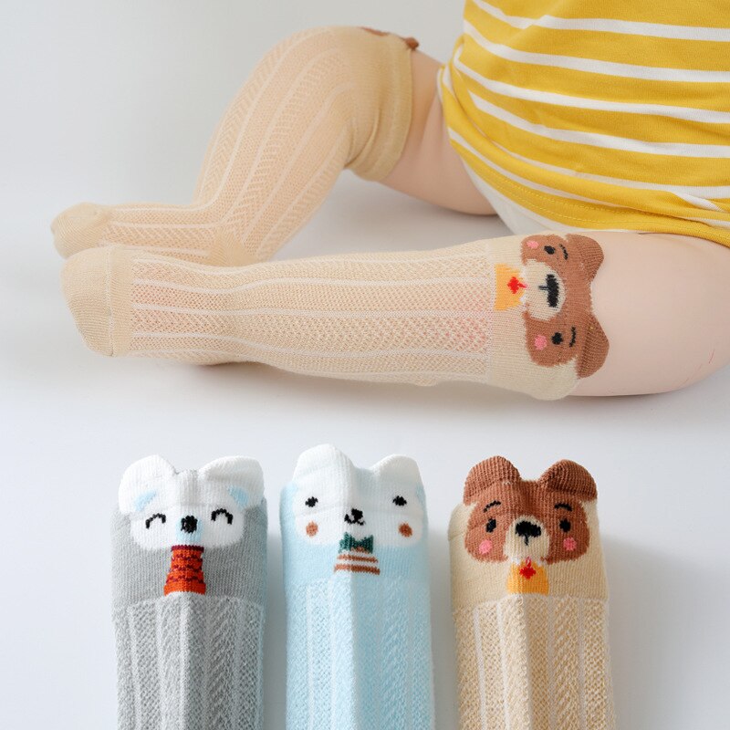 Chaussettes d'été en maille, 3 paires/lot, pour bébés filles, chaussettes en maille, animaux, moustiquaire, Long Tube, pour enfants 0-3 ans: Style F / 1-3Y