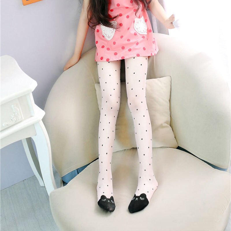 Crianças meias bonito do gato da menina collants para meninas crianças meias do bebê dos desenhos animados fino apertado verão malha do bebê da menina meia