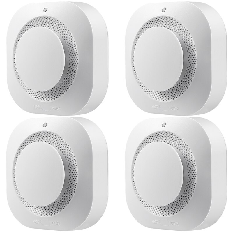 EMastiff-Detector de humo portátil, dispositivo de seguridad contra incendios para el hogar, Hotel, escuela, Sensor de humo independiente, alarma de seguridad, equipo contra incendios: 4PCS Smoke Sensor