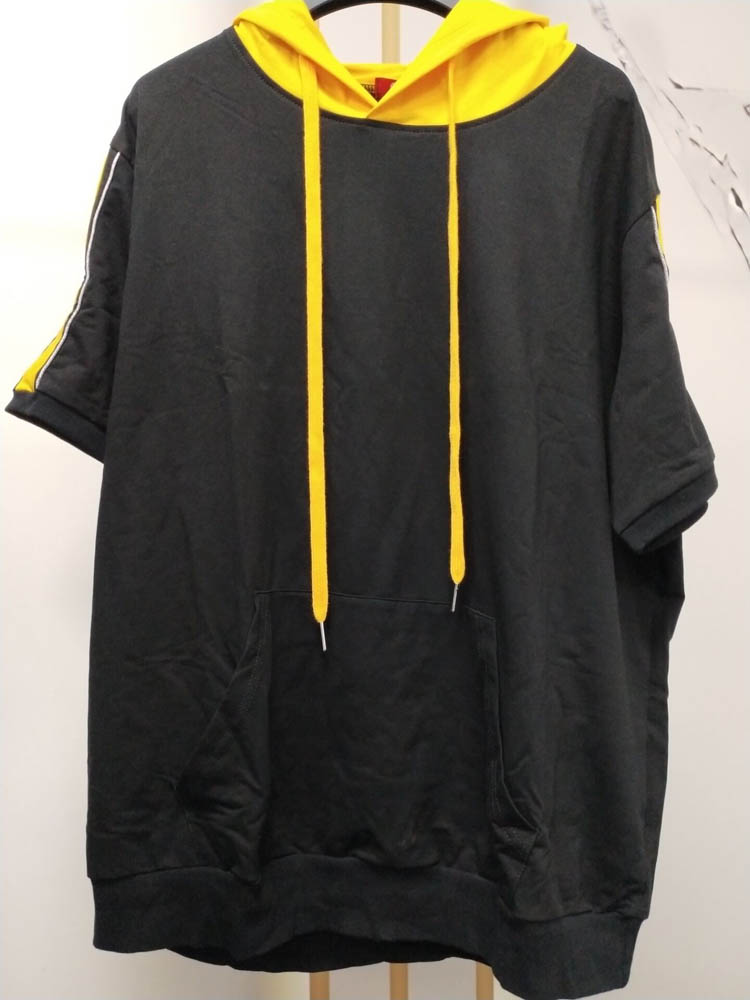 Traje deportivo de talla grande para mujer, traje holgado a rayas con capucha, 150cm, 150cm, 6XL, 7XL, 8XL, 9XL, conjuntos informales de Color negro en contraste