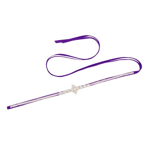 TRiXY S391 Stunning Silver Diamond Belt Wedding Dress Belt Thin Rhinestone Belt Pearls Belts Formal Belts for Bridesmaid Dresses: purple