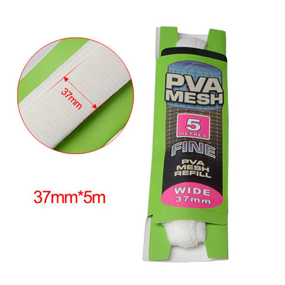 5M 25/37MM PVA Soluble Narrow Fishing Network Refill Stocking Bait Bag Protect Fish Net Rig Hook Bait Feeder Fishing Lure