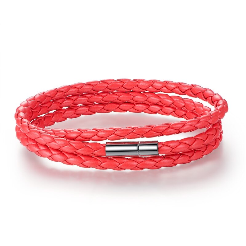 WOSTU 60CM Rot PU Leder Wrap Armband Mit Magnet Verschluss Für Frauen Männer Unisex Pulseira Freies Schnelles XCJ0063: Default Title