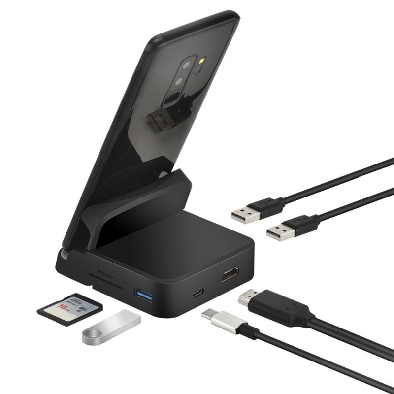 Multifunktionale 8-in-1 Typ C USB SD/TF Karte Docking Station HDMI-kompatibel Handy Stand für Handy und Tablet WXTB