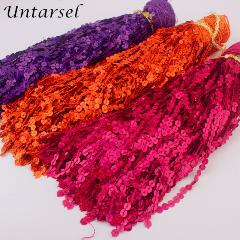 30cm Breedte 2yards Shiny Sequin Tassel Fringe DIY Kostuum Trim Accessoires Applique Show Jurk Handgemaakte Kant Stof