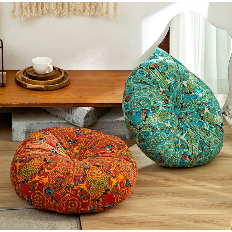 Cuscino da pavimento in tessuto di cotone e lino, cuscino futon tatami, grande cuscino per sedile rotondo, cuscino per sedile quadrato ispessito
