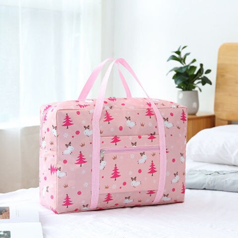 Bolsa de viaje de gran capacidad con letras, bolsa de nailon tipo cubo, bolsa de negocios, bolsa de Fitness, bolsa de natación impermeable, 47*22*24 Cm: sheep pink