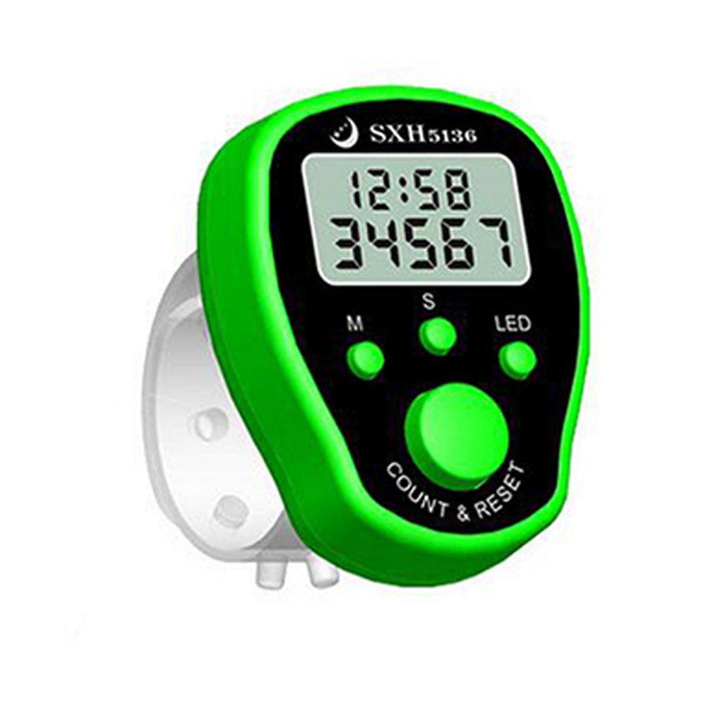 Finger Counter Clock LCD Electronic Digital Tally Counters with Time Digital Handheld Sports Stopwatch Time Clock Alarm
