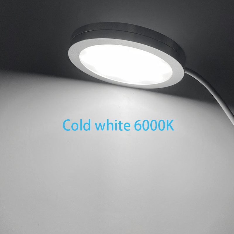 Ultraslanke LED-spot USB 5V LED onder kastplanklicht Caravan Campervan Spotlight Binnenlicht met schakelaar 3W: Cold White / Black