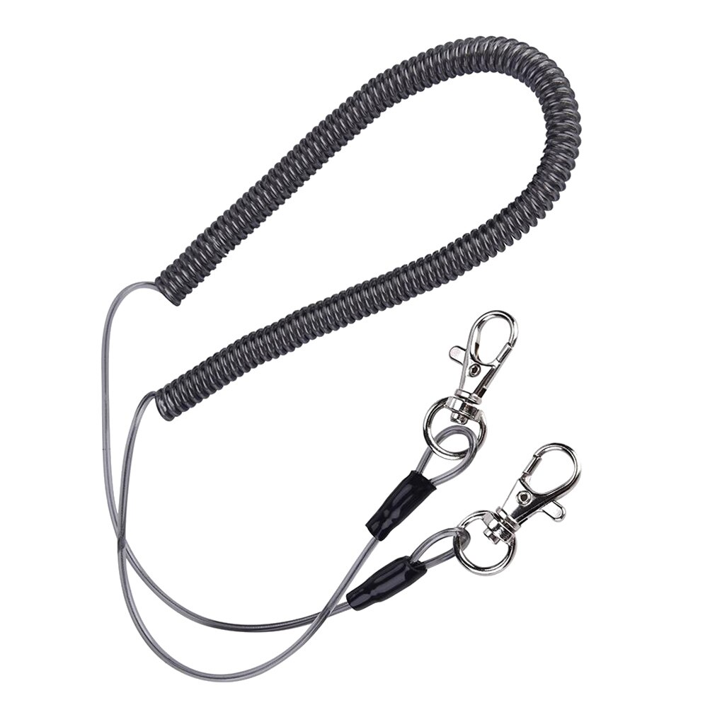 Intrekbare opgerolde vislijn veiligheidskoord vishengel anti-verlies riem met s-vormige gesp visgerei