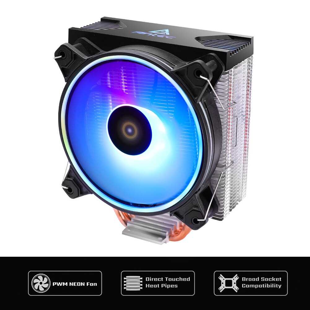 Antec A400 Gpu Computer Waterkoeling Systeem Waterblok Rgb Cpu Luchtkoeler 4 Heatpipe 120Mm Fan Cpu Koeler Voor amd Am Fm Lga