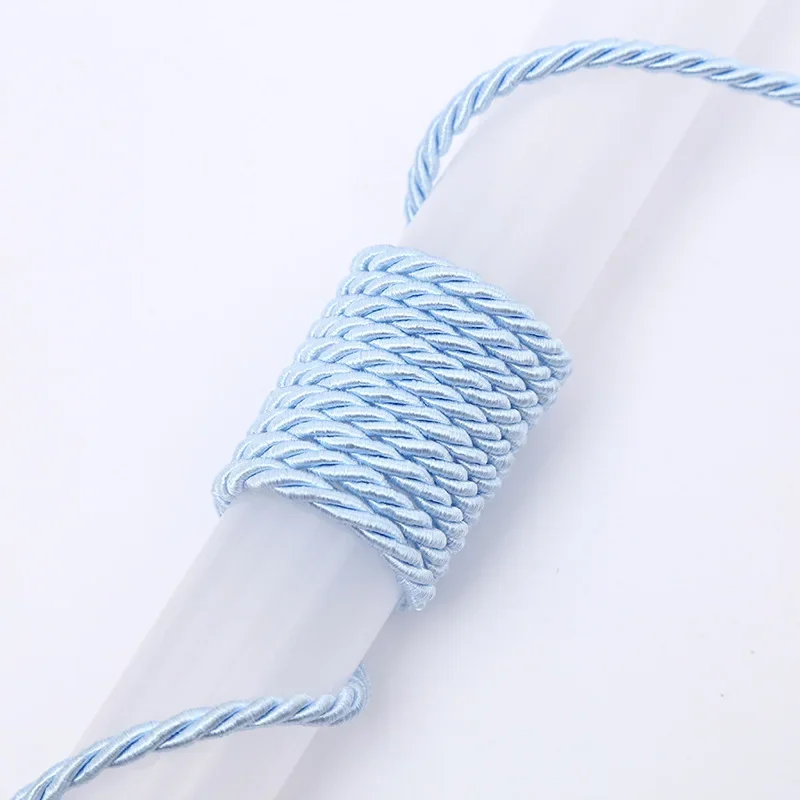 Corde en soie tressée à 3 plis de 5/10M, corde torsadée de 5mm, cordon torsadé en Polyester, garniture tressée, corde torsadée pour décoration artisanale de bricolage: 4mm / Multi-couleur