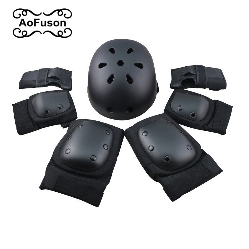 Kids Adult 7pcs/set Skating Protective Gear Elbow Knee Pads Helmet Skateboard Ice Skating Roller Knee Protector Sports Safe