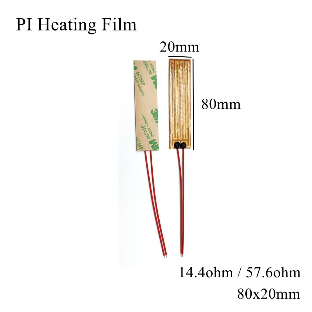 80x35mm 5V 12V 24V 110V 220V Pi Heizung Film Polyimid Klebstoff Elektrische heizung Platte Tafel Pad matt Kraftstoff Folie Öl Motor- Panzer: 80x20mm