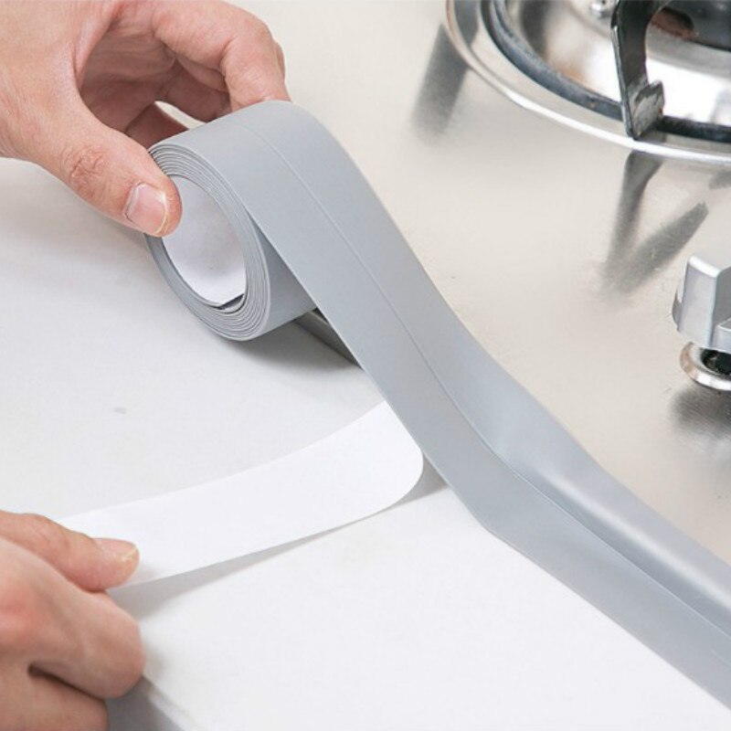 Bande adhésive de scellage en PVC blanc, autocollant mural auto-adhésif pour salle de bain, douche, évier, cuisine, maison
