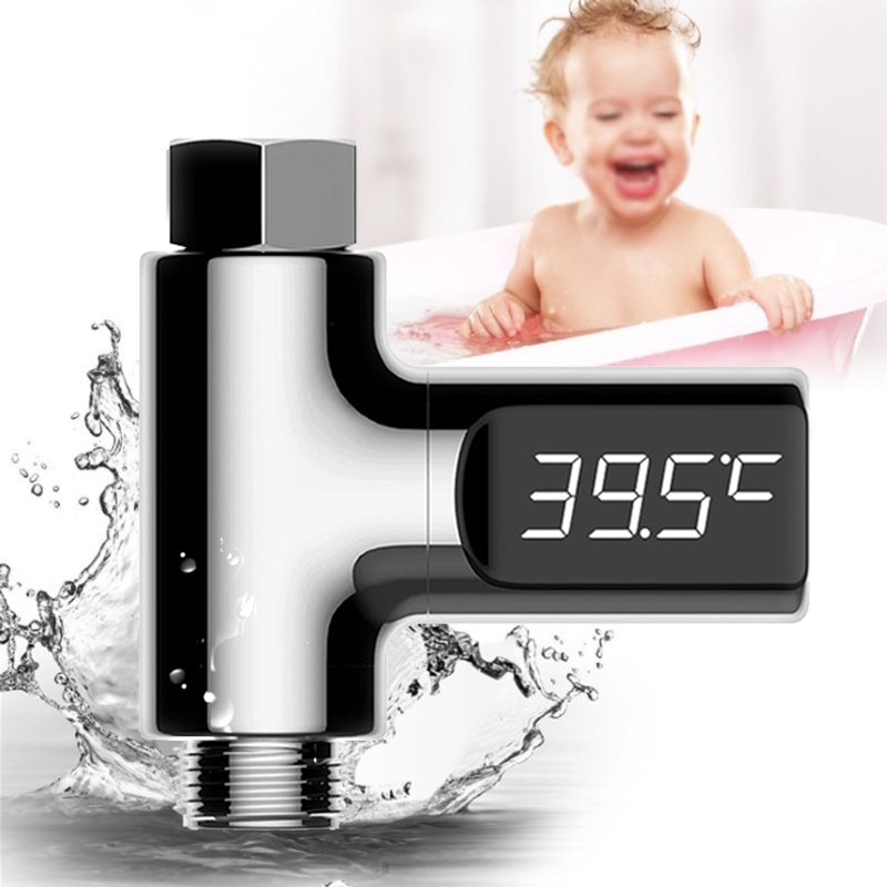 360° Rotating LED Digital Shower Temperature Meter Bathroom Baby Bath Water Thermometer Celsius/Fahrenheit Temperature Monitor