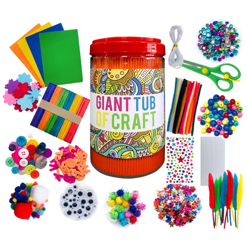 Arts and Crafts Supplies for Kids - Craft Art Supply Kit for Toddlers Age 4 5 6 7 8 9 - All in One D.I.Y. Crafting Colla