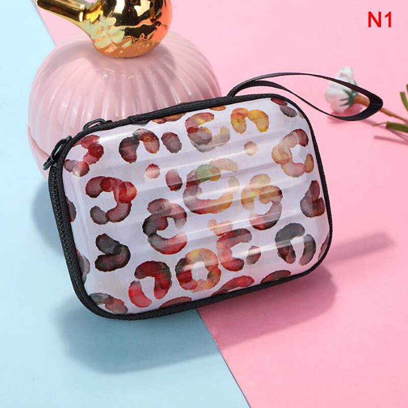 1PC Luggage Model Square Tin Iron Box / Mini Pouch / Key Purse / Pencil Case/steel Box/coin Storage Bag/headset Bag: 1