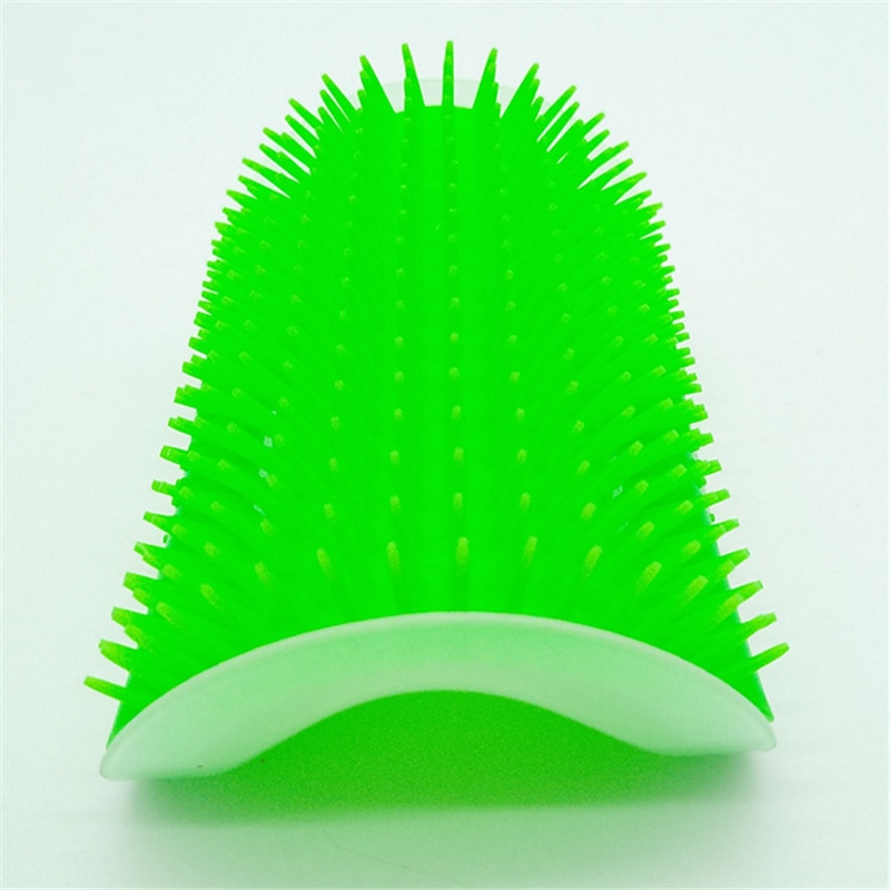 Brosse d'angle de Massage pour chat, produits pour animaux de compagnie, peigne auto-toiletteur, brosse pour le visage avec un peigne chatouillant, outils: green