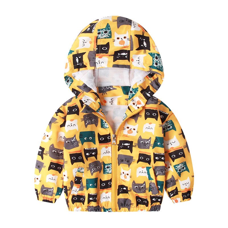 summer children hooded clothing rainbow striped print boys & girls jackets 1Y 3Y 3Y thin casual outerwear girls: 2T
