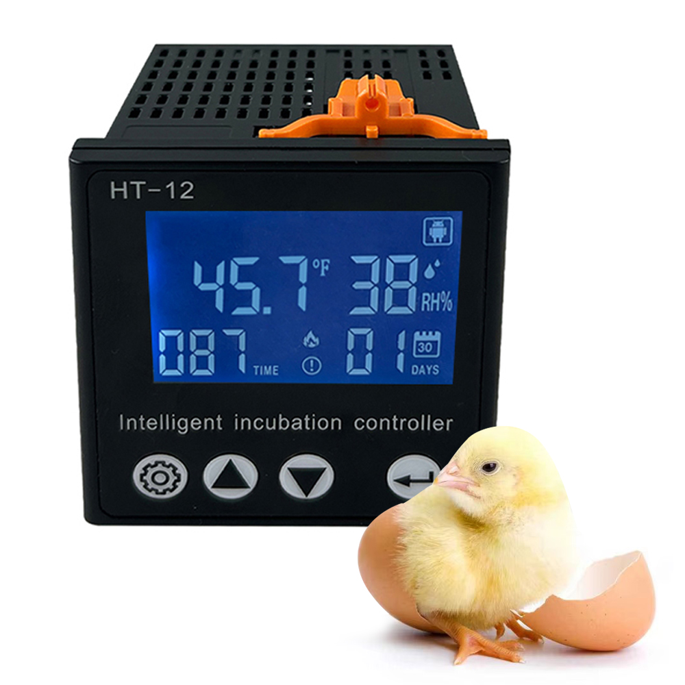 Controlador de incubadora de huevos Digital LCD HT-12, termostato multifuncional, Control de higrostato con sonda del Sensor de temperatura y humedad