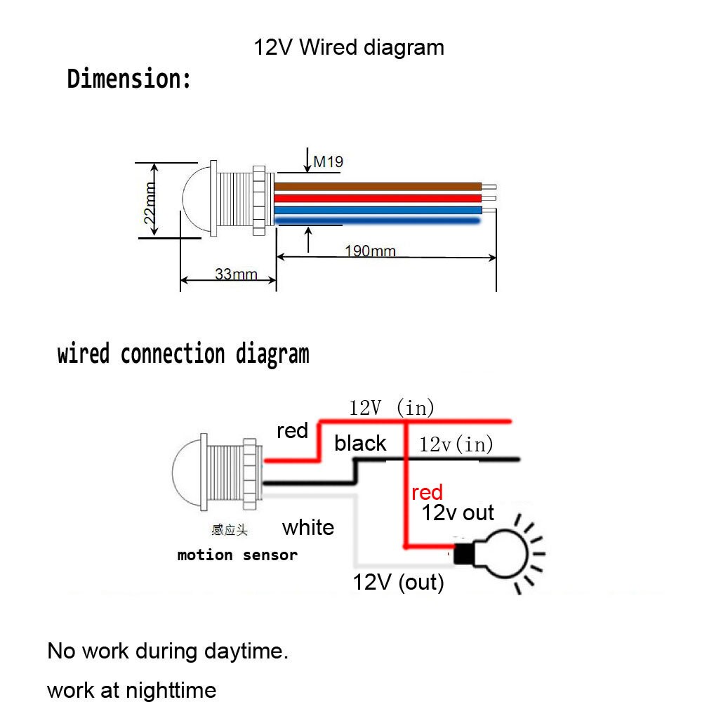 110V 220V 12V LED PIR Infrared Motion Sensor Detection Automatic Sensor Light Switch