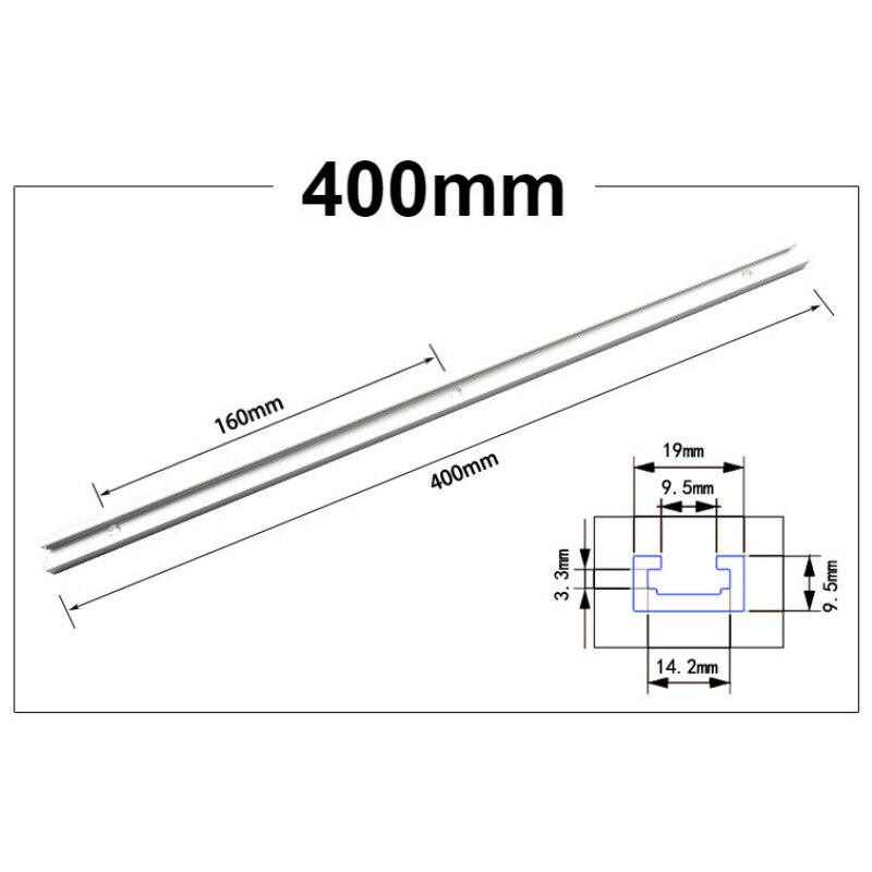 Woodworking T-slot Slide Track Aluminium Alloy T-tracks Miter Track for Woodworking Saw/Router Table Workbench Tools Type-19: 1Pc 400mm T-track