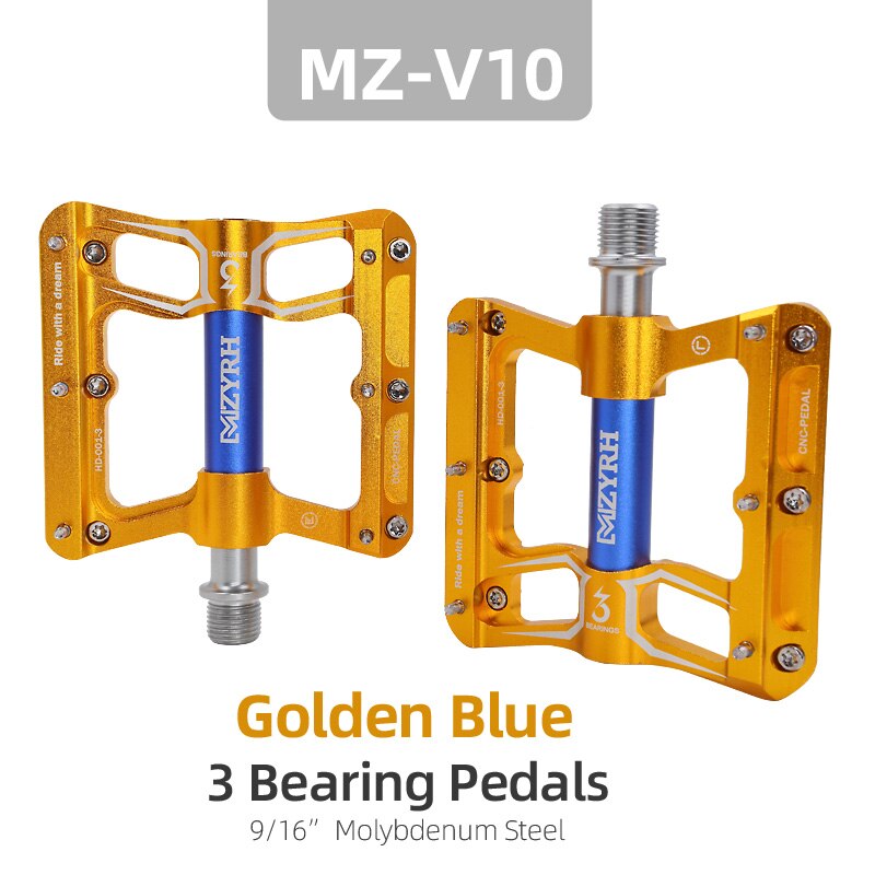 Bicycle Pedals 3 Bearings MTB Anti-slip Ultralight Aluminum Mountain Road Bike Platform Pedals Cycling Accessories: plum