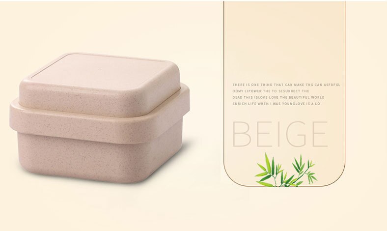 Fiambrera de doble capa de fibra de bambú, vajilla creativa multifunción, Verde, accesorios de cocina, fiambrera de microondas: Beige