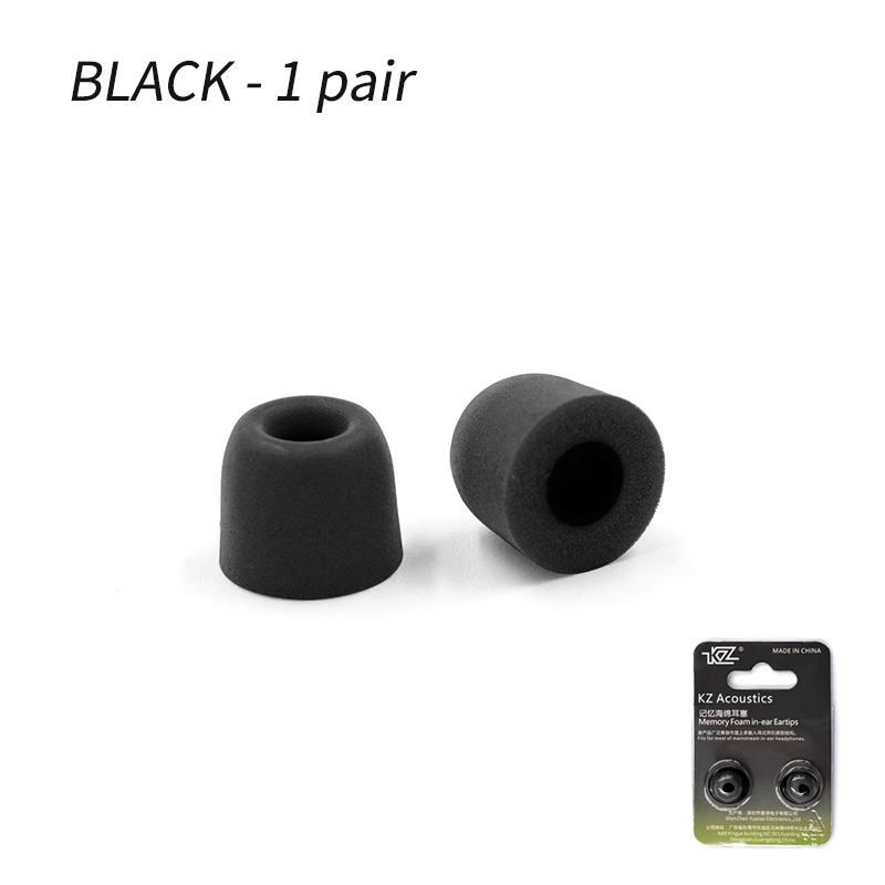 Originele kz-oordopjes met traagschuim (3 paar,  (6 stuks), geluidsisolerende comfortabele oorkussens, in-ear oordopjes voor de kz zsx  zs10 pro-hoofdtelefoon.: Kz m maat zwart