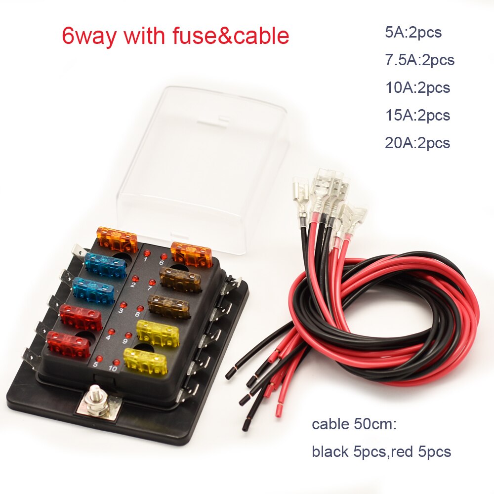 PORTE FUSIBLE AUTO AVEC CABLE (5PCS)