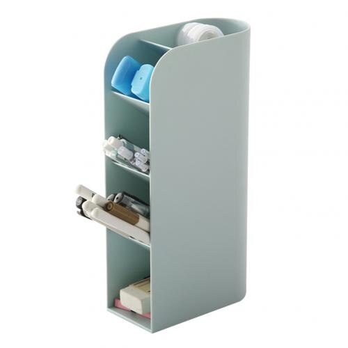 Vertical Storage Box Pencil Pen Holder Makeup Brushes Storage Box Sundries Organizer Box Cosmetics Organizer Stationery Holder: Blue