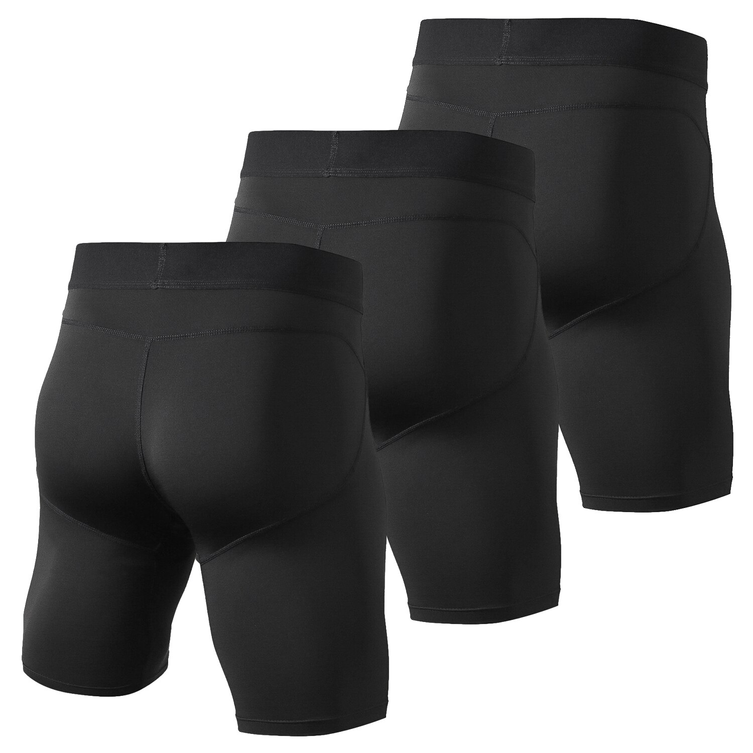 3 pakke mænds sportsundertøj åndbar bokseundertøj mænd kompressionsshorts fitness mesh søm hurtigttørrende stretch shorts