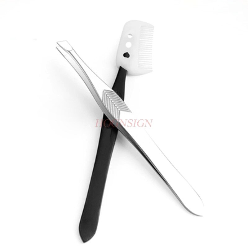 Pincet øjenbryn værktøj 2 stk plukke bryn øjenbryn klip pull skæg artefakt rustfrit stål pincet gadget skrå flade øjenbryn
