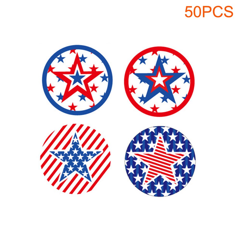 500pcs/roll Practical USA Sticker Home Decor Removable PVC Waterproof Patriotic Celebration Easy Apply American Independence Day
