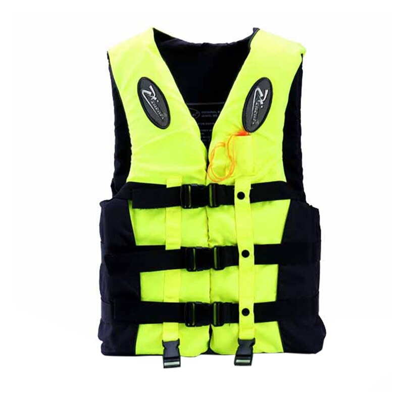 Life Vest Children Adult Reflective Adjustable Waistcoat Jacket With Whistle For Drifting: Green / XXL