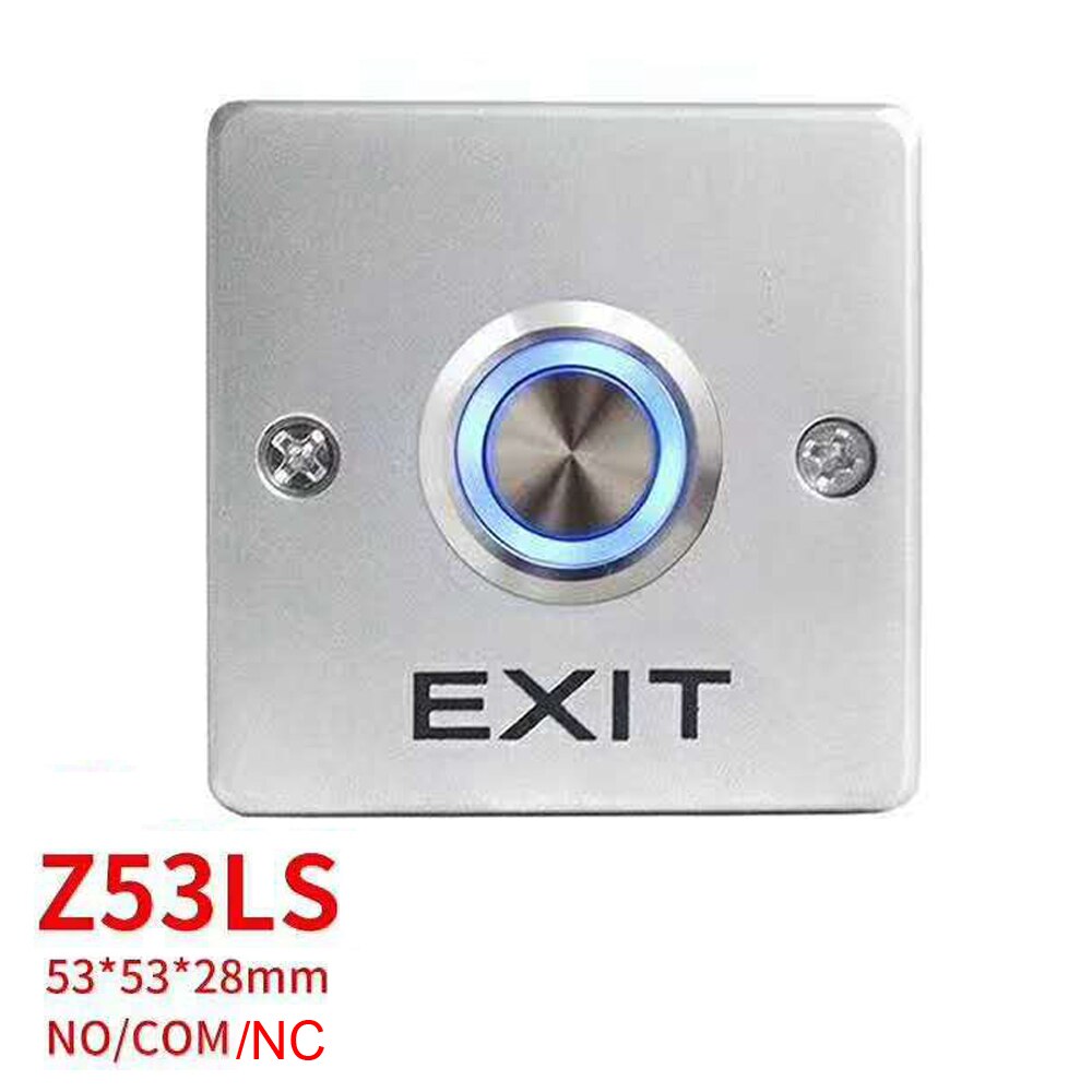 NO/NC/COM Zinc Alloy LED backlight Door Exit Release Push Button GATE DOOR Exit Button For Access Control system: Z53LS