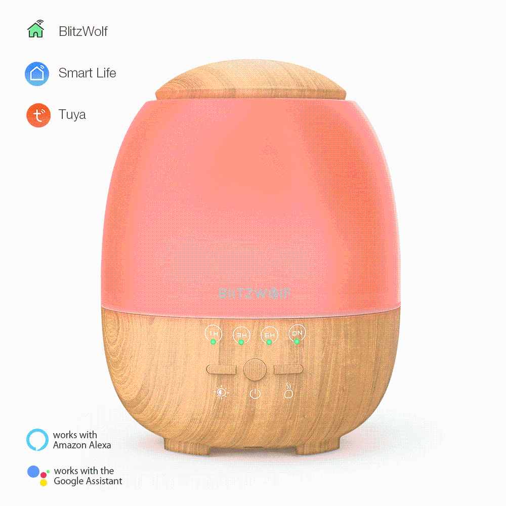 BlitzWolf BW-FUN3 Wi-Fi Essential Oil Diffuser Ultrasonic Aromatherapy Humidifier APP Control Home Control 7 Colorful Light