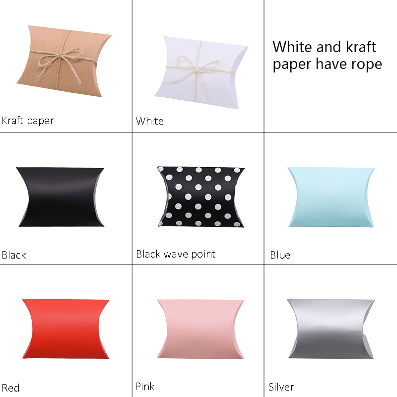 Caixa de presente de papel em forma de travesseiro, caixa para doces, acessórios de fornecimento, caixa de presente de decoração de festa de casamento, 20 peças