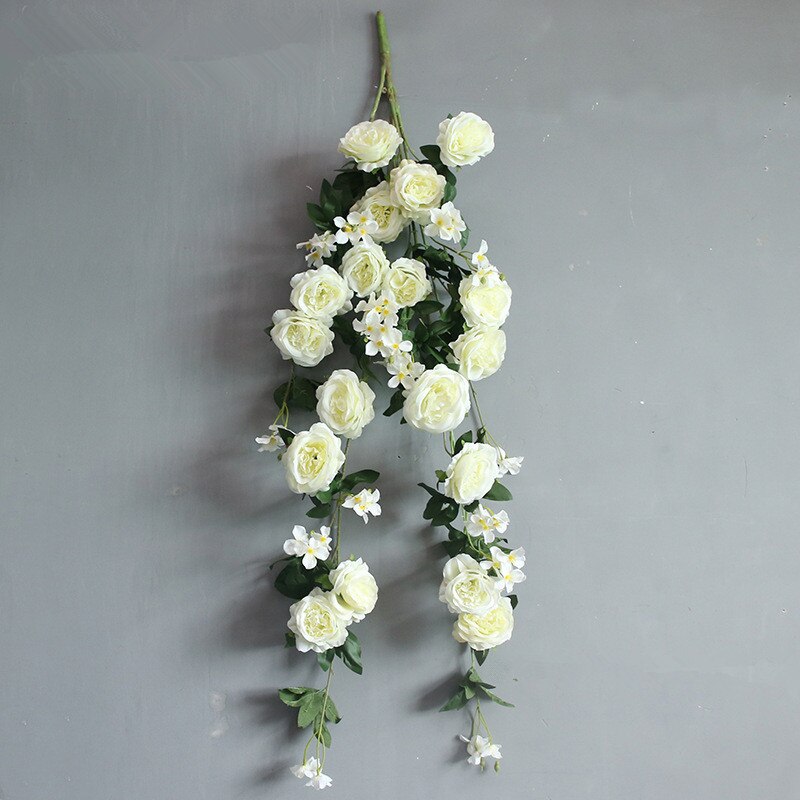 Decoración de pared de flores de ratán Rosa grande de lujo para sala de estar, fondo floral para , evento, cumpleaños, decoraciones para salón de boda flores: E