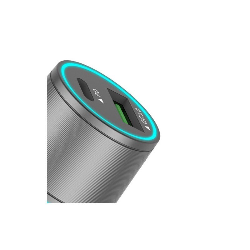 Autolader Pd Autolader QC3.0 Opladen Hoofd Metalen Dubbele Diafragma Dual Port Usb Car Charger