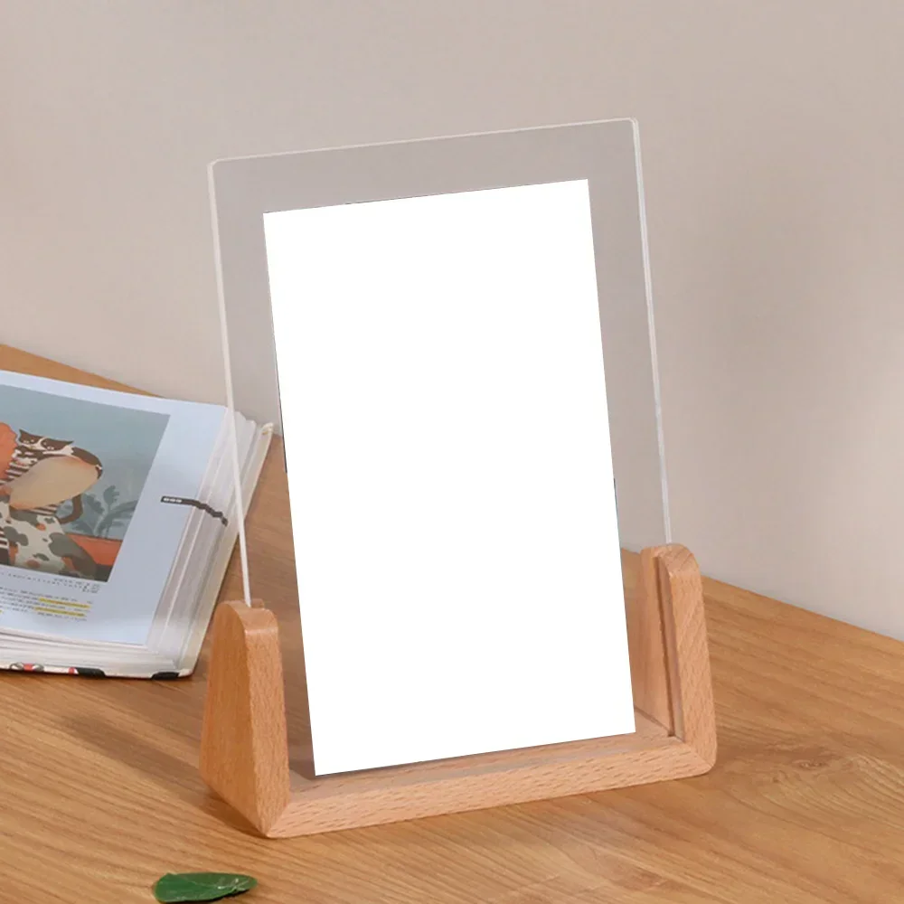 Frame Family Portrait Photography Wedding Studio Stand Ornaments Table Card Stand Acrylic Display Stand Free Photo Printing: Other / WHITE