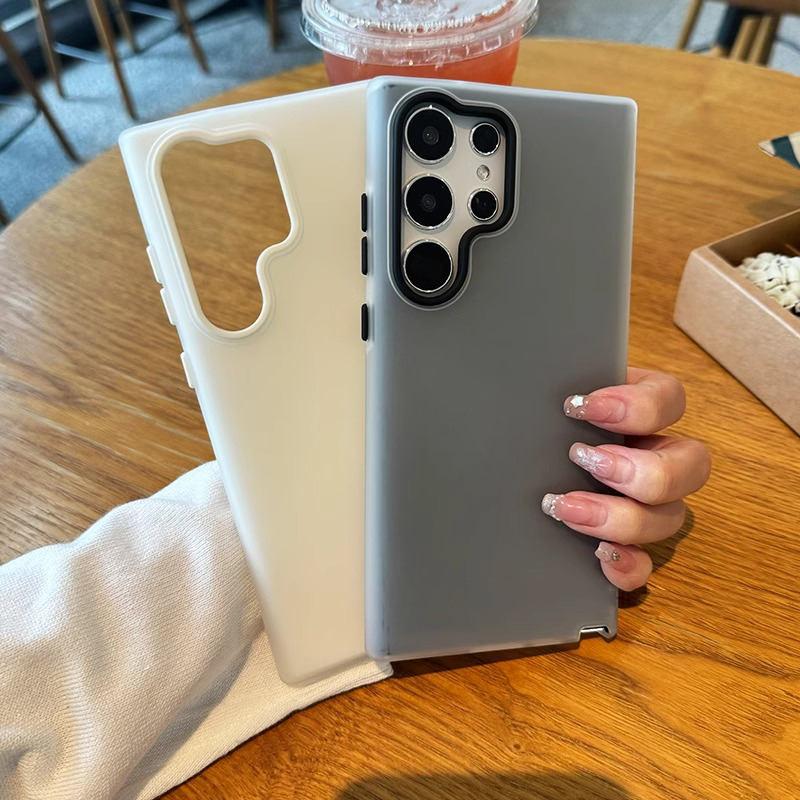 2 in 1 ultra thin Jelly liquid silicone phone case for Samsung Galaxy S22 S23 S24 Ultra Plus anti-fall clear hard bumper cover