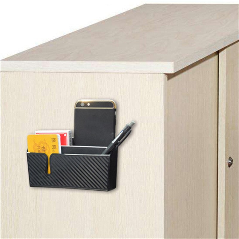 Newest Model Car Storage Box Carbon Fiber Grain Paste Type Cellphone Holder Flexible Glue Surface Stowing Tidying Storage Box