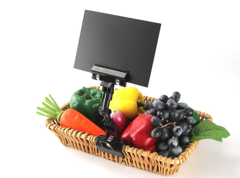 Pvc Prijskaartje Black Plastic Card Pop Supermarkt Winkel Winkel Fruit Groenten Naam Teken Memo Uitwisbare Schoolbord