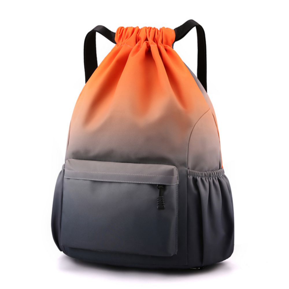 Drawstring Backpack Water Resistant Sports Gym Bag Drawstring Bags Swim Backpack for Men Women: 16 inches / Orange