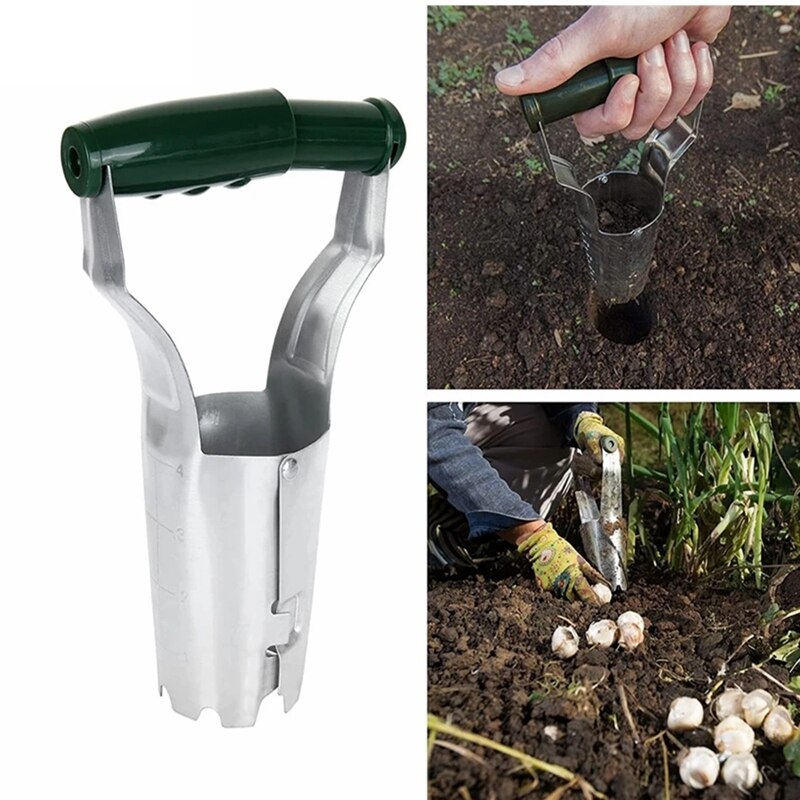 Automatic Transplanter Garden Hand Bulb Planter Tool with Depth Mark Soil Release Planting Tool for Digging Hole Seed